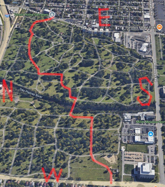 Route through the Cemetery Route through the Cemetery